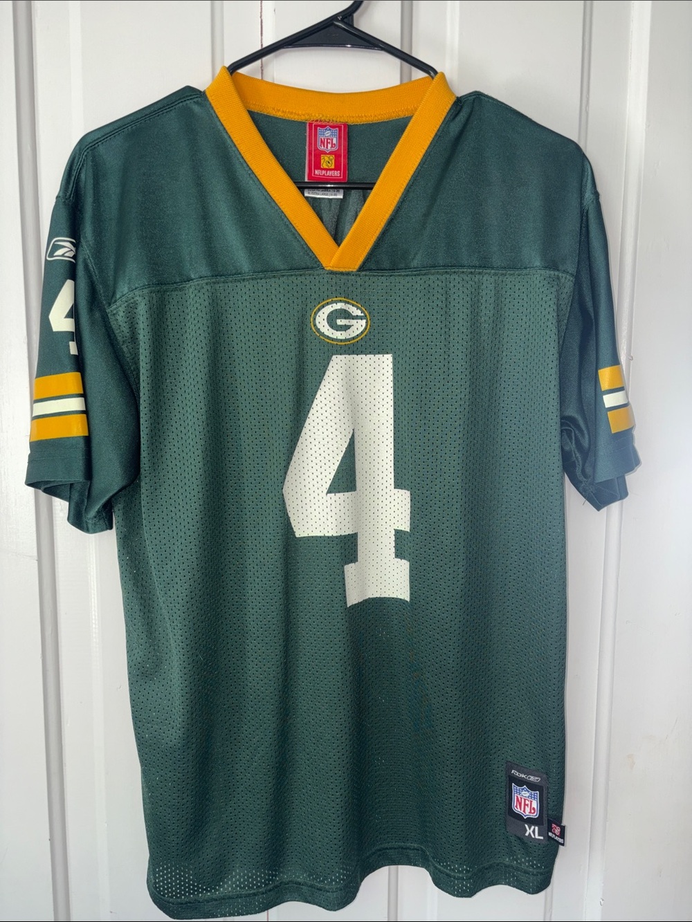 NFL Green Bay Packers #4 Green and Gold Youth Jersey Farve.